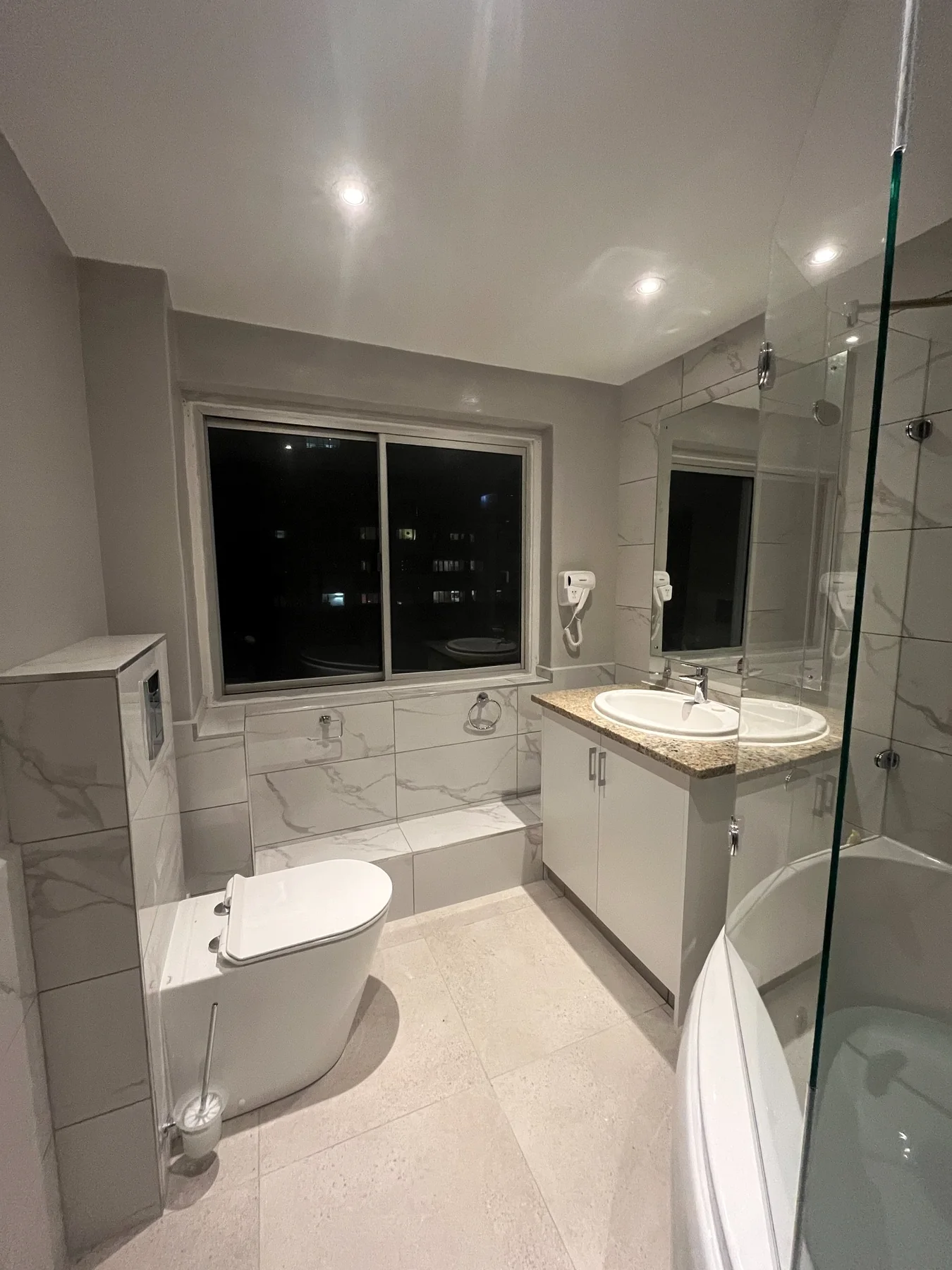 Completed hospitality bathroom renovation view 4